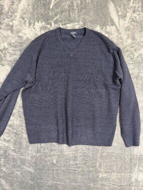 Dockers Mens Blue V-Neck Long Sleeve Acrylic Sweater XL